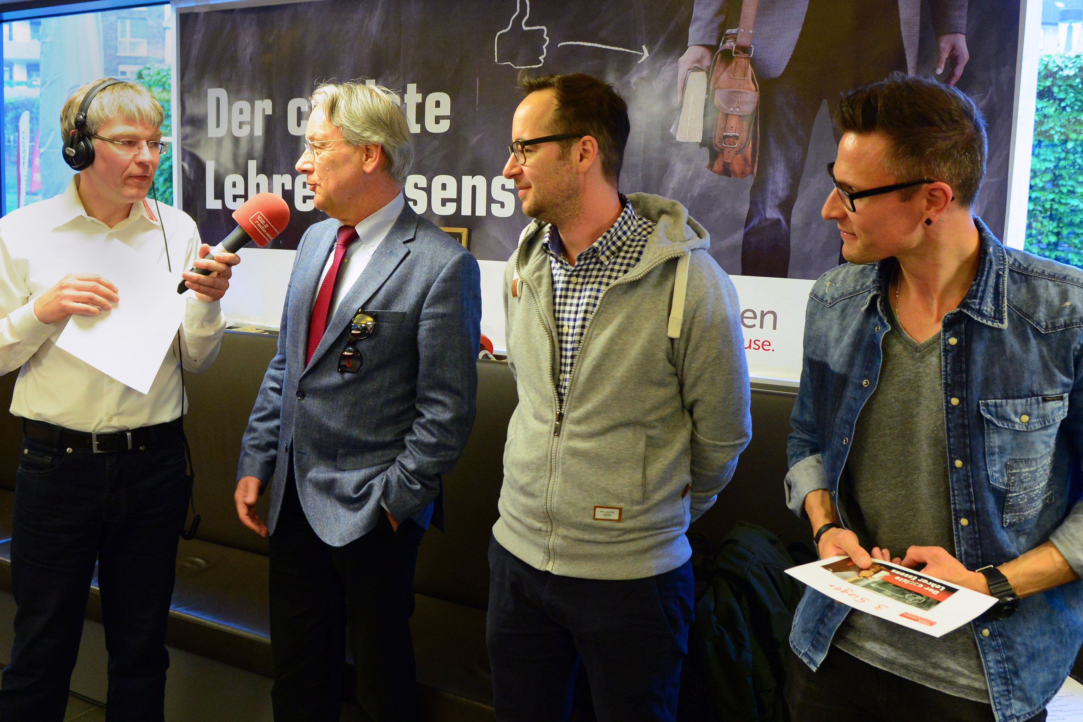 Während der Live-Sendung von Radio Essen wurde abgestimmt, wer der coolste Lehrer der Stadt ist. Foto: Radio Essen